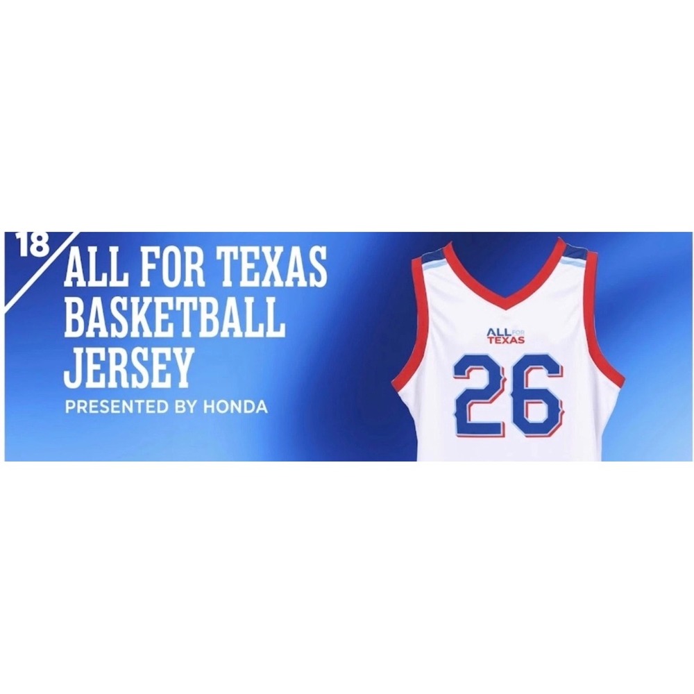 Texas Rangers Basketball Jersey Mens XL White All For Texas 26 Honda SGA New